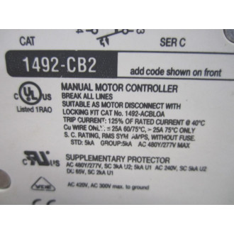 Allen Bradley 1492-CB2-G020 Circuit Breaker 1492CB2G020 - Used