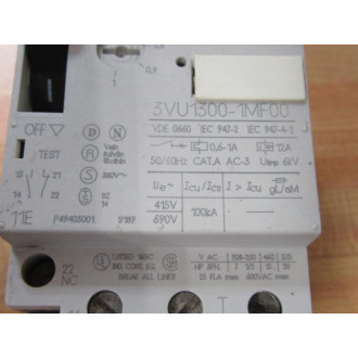 Siemens 3VU1300-1MF00 Starter 3VU13001MF00 - Used