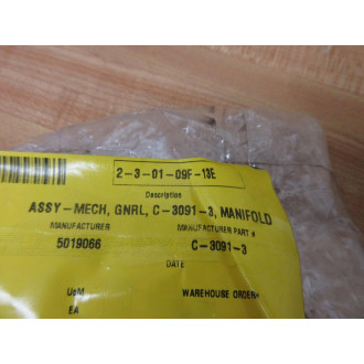 Bijur Delimon C-3091-3 Manifold Assembly C30913 - New No Box