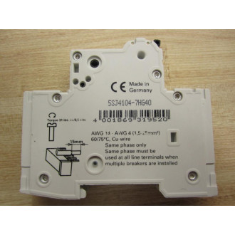 Siemens 5SJ4104-7HG40 Circuit Breaker AWG 14 -AWG 4 (Pack of 2) - New No Box