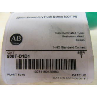 Allen Bradley 800T-D1D1 Push Button Switch