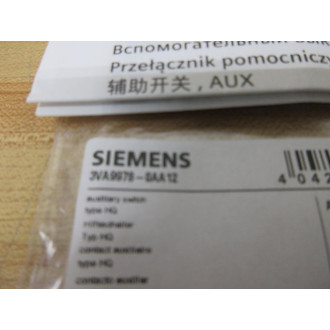Siemens 3VA9978-0AA12 Auxiliary Switch 3VA99780AA12
