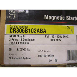 GE General Electric CR306B102ABA Magnetic Starter