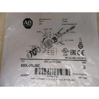 Allen Bradley 800L-30L24C Pilot Light