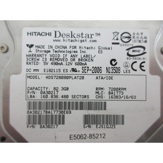 Hitachi HDS728080PLAT20 Hard Drive - Used