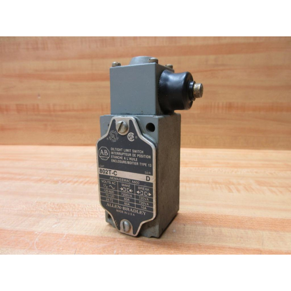 Allen Bradley 802T-C 802TC Oilight Limit Switch Series D WZ-13956 - Used