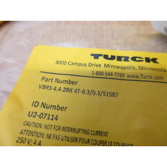 Turck VBRS 4.4-2RK 4T-0.30.3S1587 Double Ended Cordset U2-07114