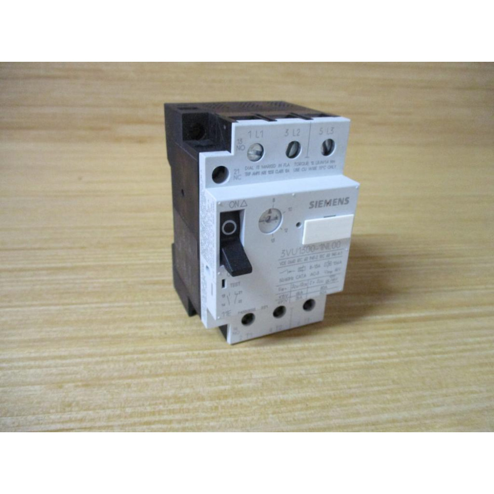 Siemens 3VU1300-1NL00 Motor Starter Circuit Breaker 8-13 AMP - Used