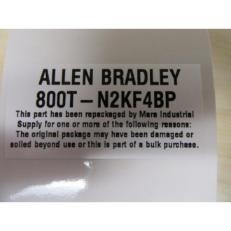 Allen Bradley 800T-N2KF4BP Selector Switch