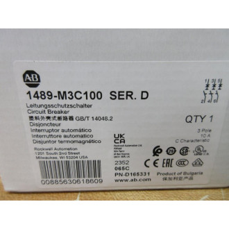 Allen Bradley 1489-M3C100 Circuit Breaker 1489M3C100