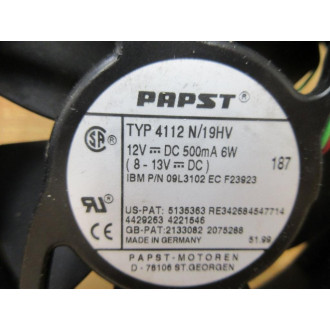Papst 4112 N19HV Axial Fan 4112N19HV - Used