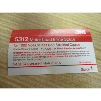 3M 5312 Motor Lead Inline Splice Kit