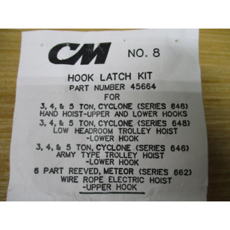Columbus McKinnon 45664 CM Hook Latch Kit No.8