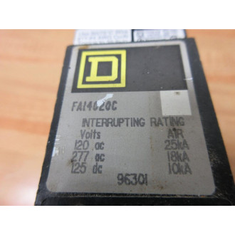 Square D FA14020C Circuit Breaker - Used
