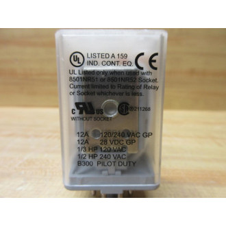 Square D 8501-KP12V20 Relay 48074 8501-KP12V20-120V Series F - Used