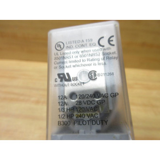 Square D 8501-KP12-V14-24V Relay 8501-KP12-V14 Series F - Used