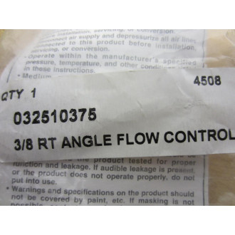 Parker 3251-0375 38 RT Flow Control Valve 32510375