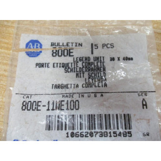 Allen Bradley 800E-11WE100 Legend Unit (Pack of 5)