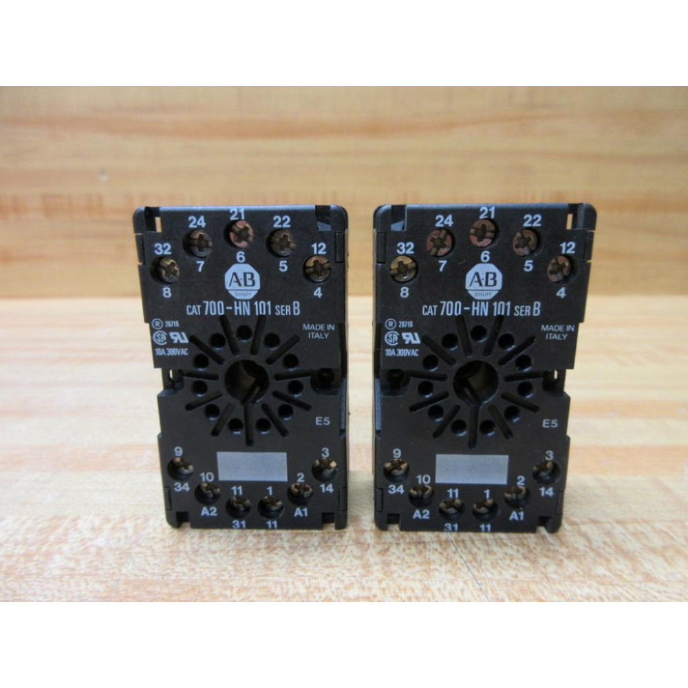 Allen Bradley 700-HN101 Relay Socket 700HN101 Series B (Pack of 2) - Used