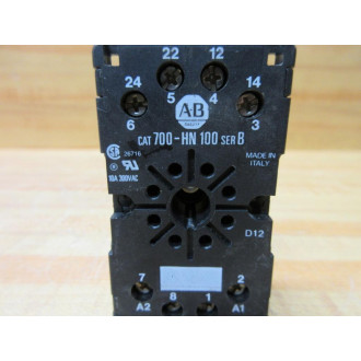 Allen Bradley 700-HN100 Relay Socket  700HN100 Series B (Pack of 2) - Used