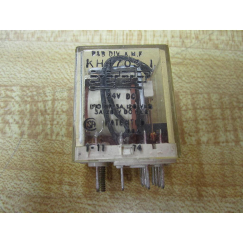 Potter & Brumfield KH4703-1-24V DC Relay KH4703-1-24VDC (Pack of 5) - Used