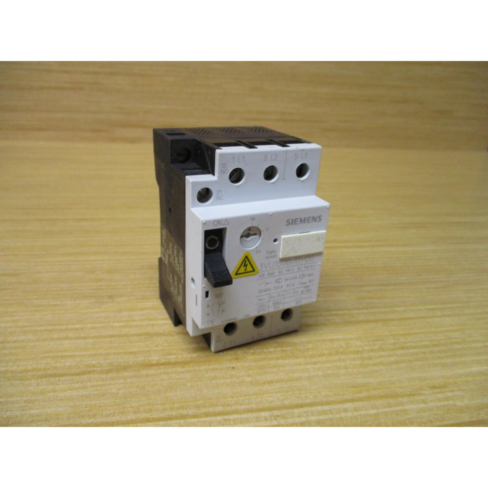 Siemens 3VU1300-1TH00 Motor Protector Circuit Breaker 1.6-2.4 AMP - Used