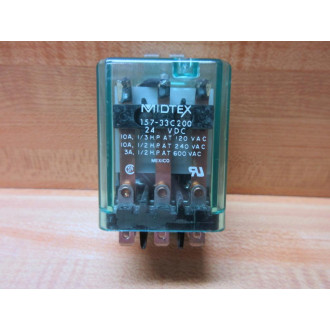 Midtex 157-33C200-24V DC Relay 157-33C200-24VDC - New No Box