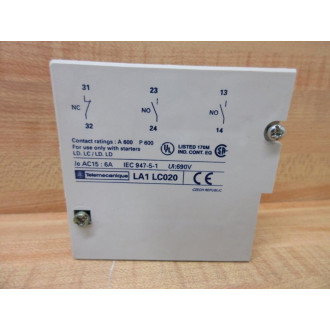 Telemecanique LA1 LC020 Square D Auxiliary Contact LA1LC020