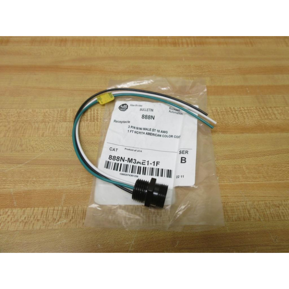 Allen Bradley 888N-M3AE1-1F Receptacle 888NM3AE11F