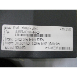 Baumuller BUM62T-100130-54-M-034 Servo Drive 311760 - Used