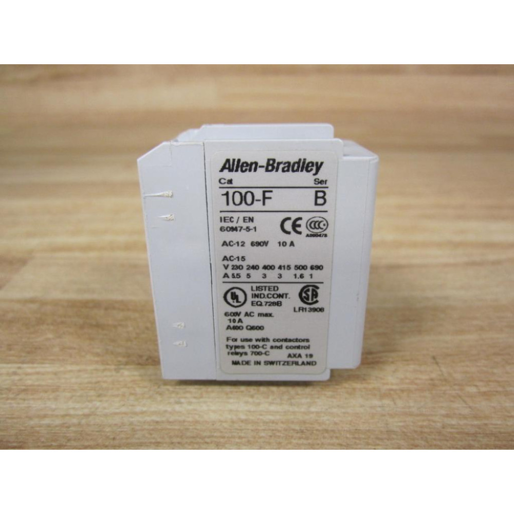 Allen Bradley 100-F Auxiliary Contact 100F 100F-B11Series B - New No Box
