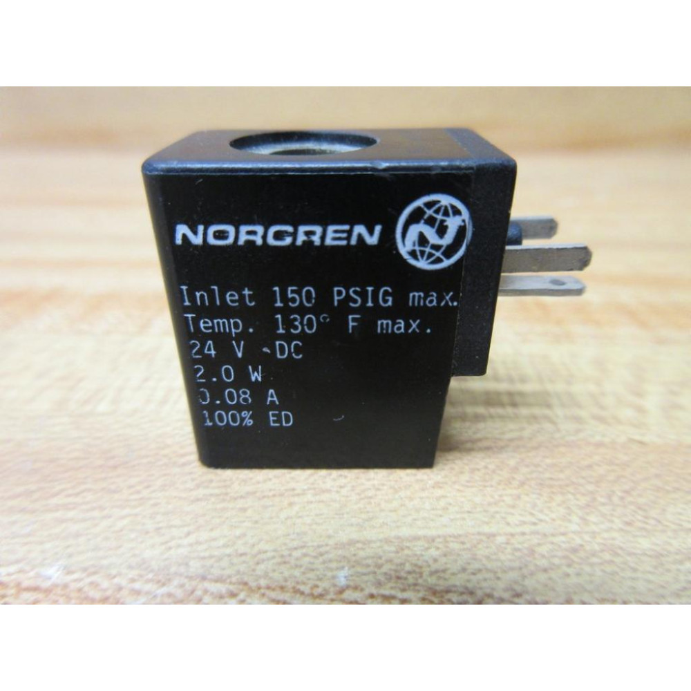 Norgren 24VDC 2.0W 0.08A 100%ED Coil - New No Box
