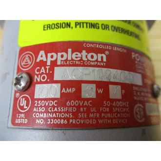 Appleton ACP1034CD Clamping Ring Plug - New No Box