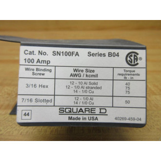 Square DSchneider SN100FA Neutral Assembly