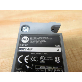 Allen Bradley 802T-HP Limit Switch 802THP Series J Base Only - Used