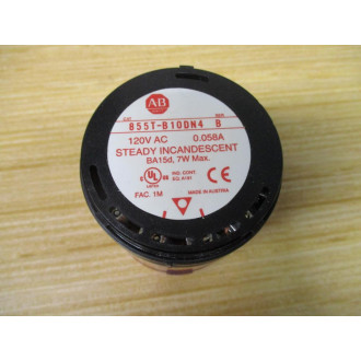 Allen Bradley 855T-B10DN4 Stack Light 855TB10DN4 W Bulb - Used