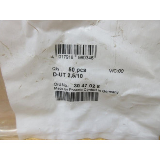 Phoenix Contact D-UT 2.5-10 End Cover DUT2510 3047028 (Pack of 50)
