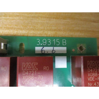 Baumuller 3.9315B Circuit Board 39315B 6.6 - Used