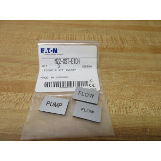 Eaton M22-XST-ETCH Cutler Hammer Legend Plate Insert Flow & Pump (Pack of 3)