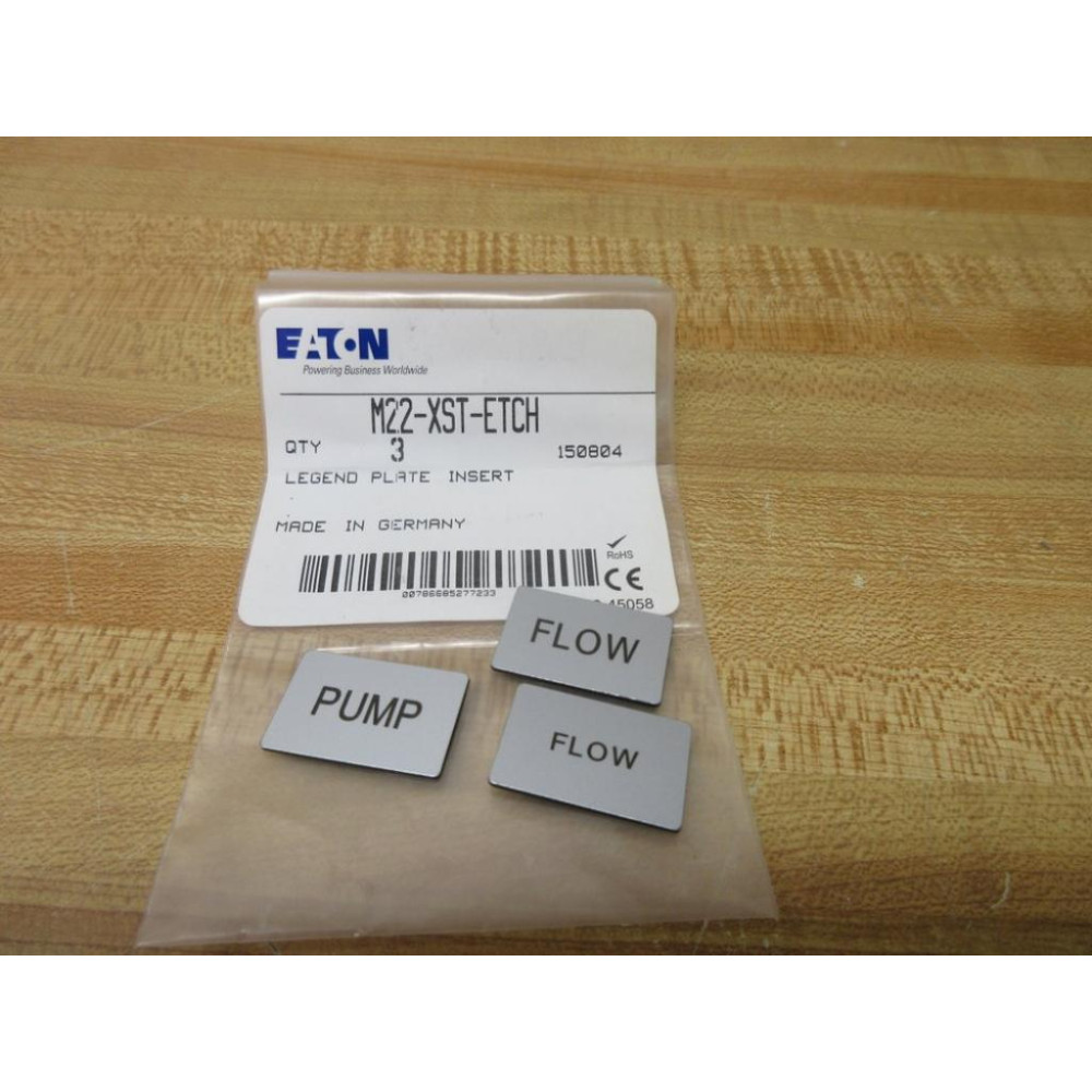 Eaton M22-XST-ETCH Cutler Hammer Legend Plate Insert Flow & Pump (Pack of 3)