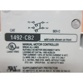 Allen Bradley 1492-CB2-G020 Circuit Breaker 1492CB2G020 Series C - New No Box