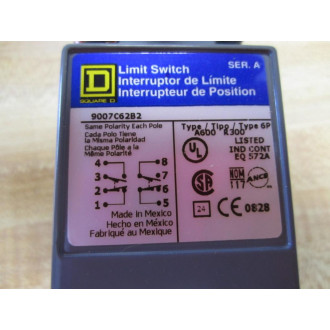 Square D 9007-C62B2 Limit Switch 9007C62B2