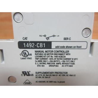 Allen Bradley 1492-CB1-G300 Circuit Breaker 1492CB1G300 Series C - New No Box