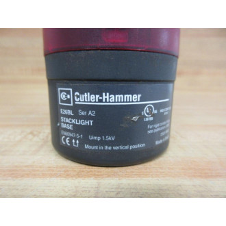 Cutler Hammer E26BL Eaton Stack Light Base With Red And Orange Stack Lights - Used