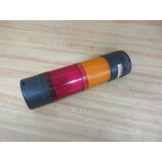 Cutler Hammer E26BL Eaton Stack Light Base With Red And Orange Stack Lights - Used