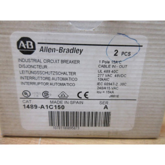Allen Bradley 1489-A1C150 15A Industrial Circuit Breaker 1489A1C150 (Pack of 2)