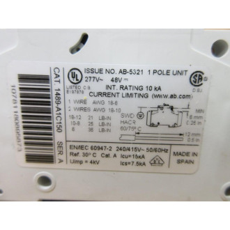 Allen Bradley 1489-A1C150 15A Industrial Circuit Breaker 1489A1C150 (Pack of 2)