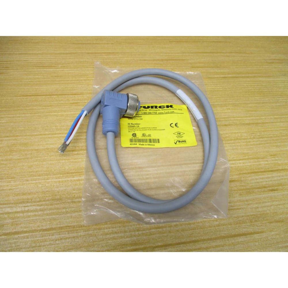 Turck WKM 5711-1M Single Ended Cordset U2665-19