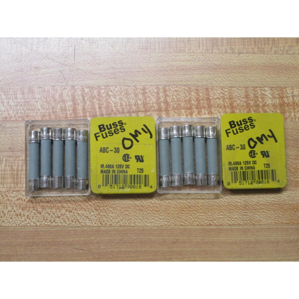 Buss ABC-30 Bussmann Fuse Cross Ref 1BX49 Gray (Pack of 10)