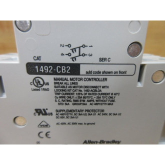 Allen Bradley 1492-CB2-G010 Circuit Breaker 10A 1492CB2G010